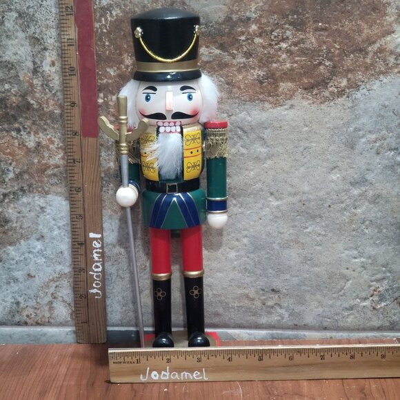 Pier Wooden Nutcracker Soldier With Sword Decorative Accent 12 Inch Tall - Picture 10 of 11